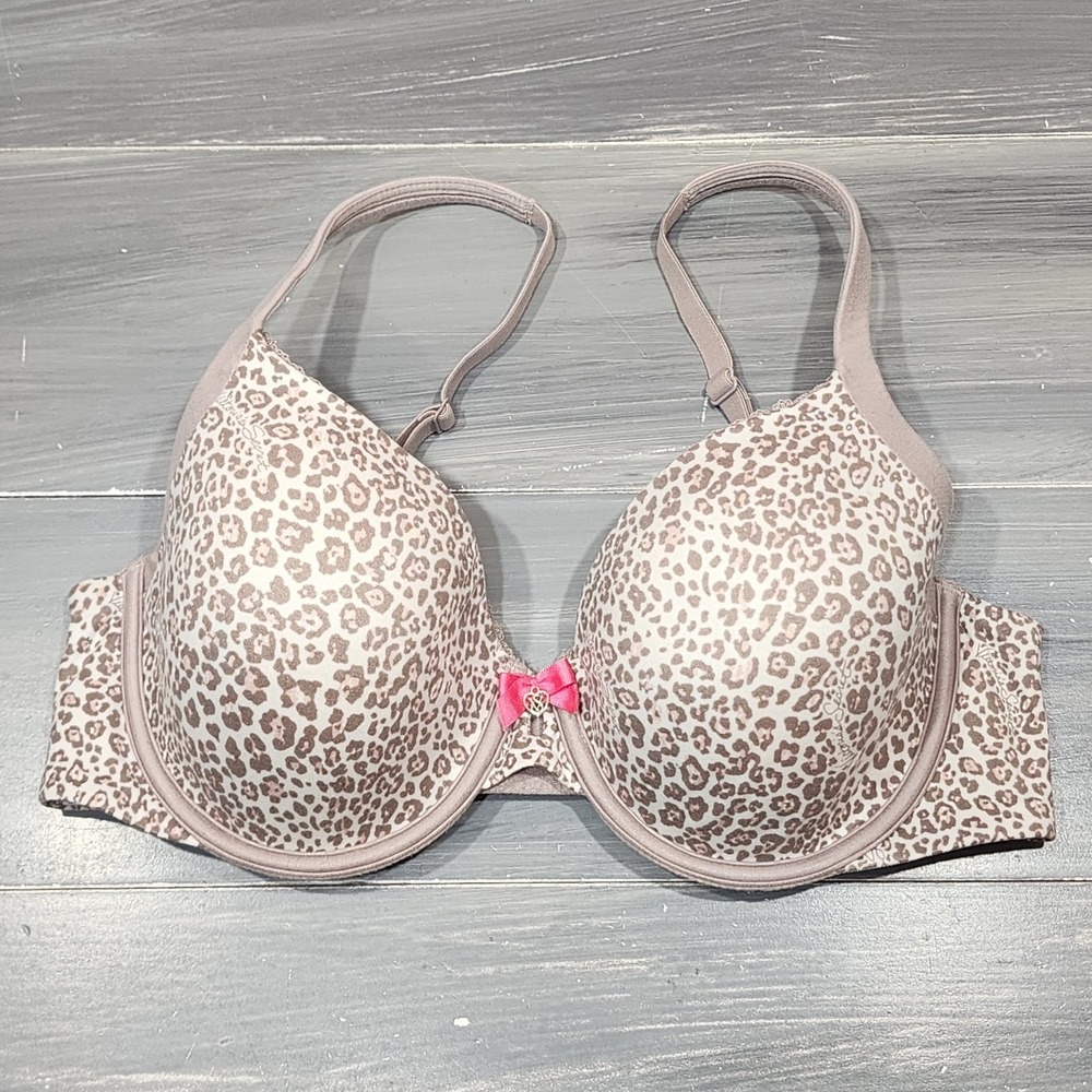 Victoria Secret Body by Victoria Lined Perfect Coverage Bra 34D Leopard Print